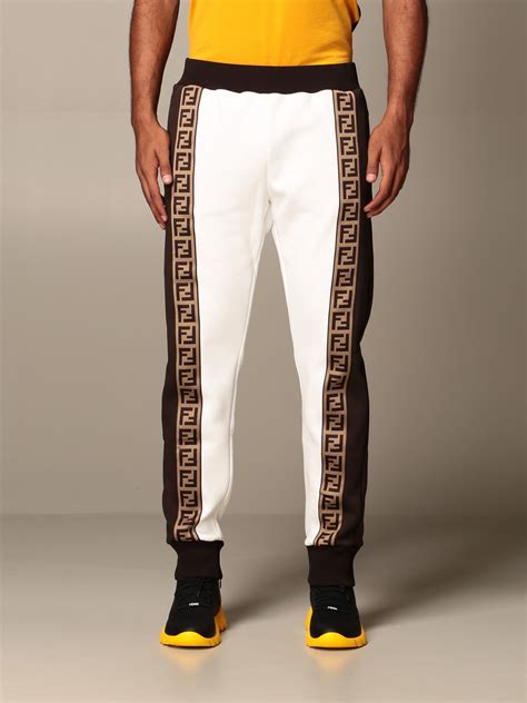 fendi white joggers|fendi pants and shorts.